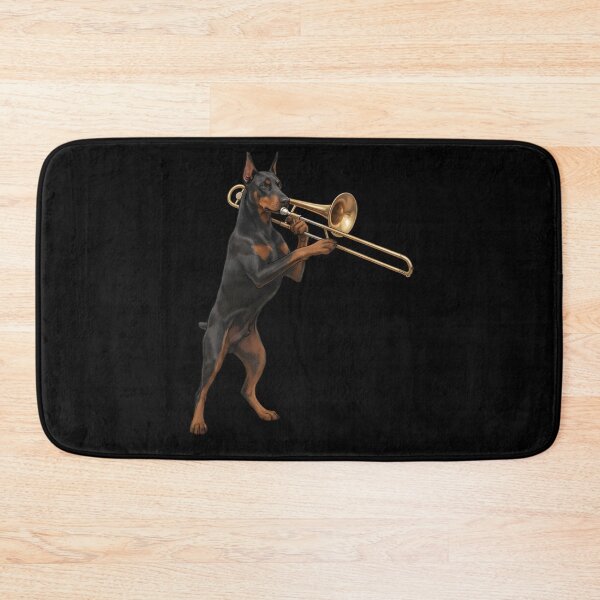 Item preview, Doberman Pinscher Playing Trombone Player Trombonist Dog Lover designed and sold by DoodleTortle.