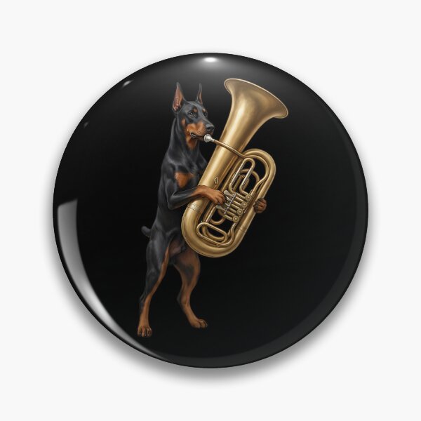 Item preview, Doberman Pinscher Playing Tuba Player Tubaist Dog Lover designed and sold by DoodleTortle.
