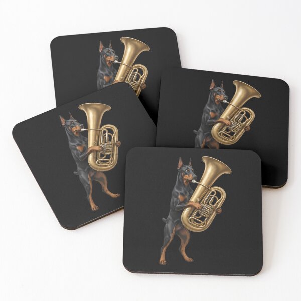 Item preview, Doberman Pinscher Playing Tuba Player Tubaist Dog Lover designed and sold by DoodleTortle.