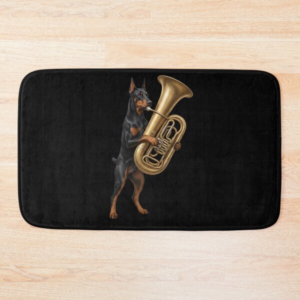 Item preview, Doberman Pinscher Playing Tuba Player Tubaist Dog Lover designed and sold by DoodleTortle.