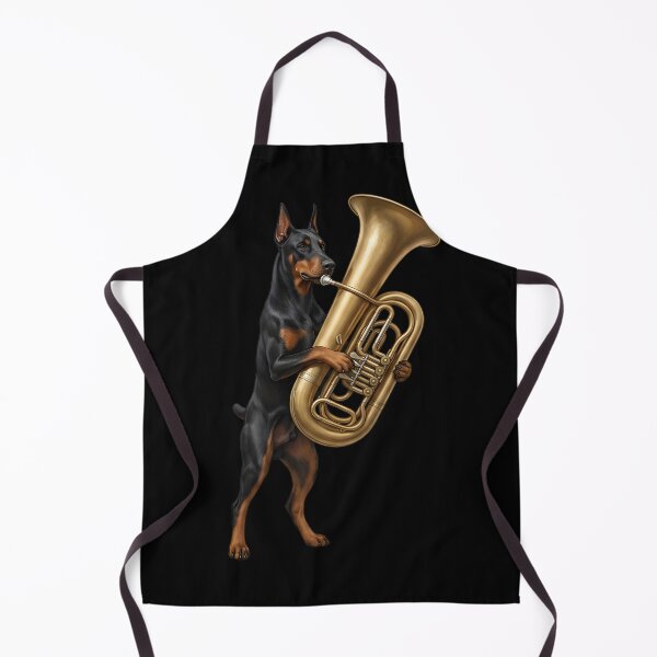Item preview, Doberman Pinscher Playing Tuba Player Tubaist Dog Lover designed and sold by DoodleTortle.
