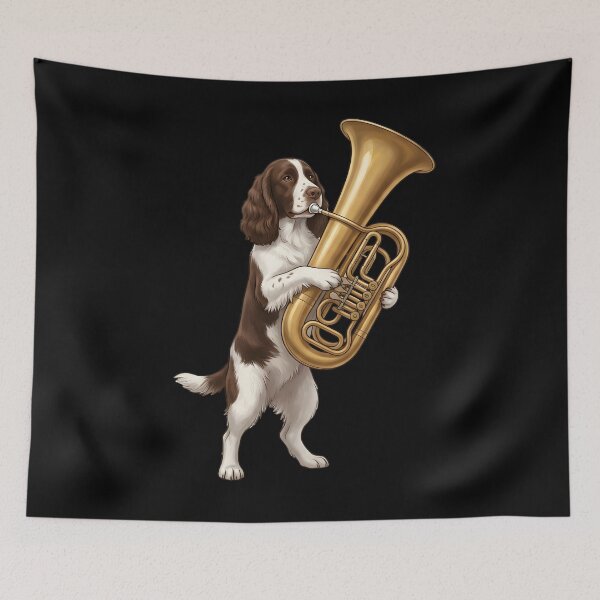 Item preview, English Springer Spaniel Playing Tuba Player Tubaist Dog Lover designed and sold by DoodleTortle.