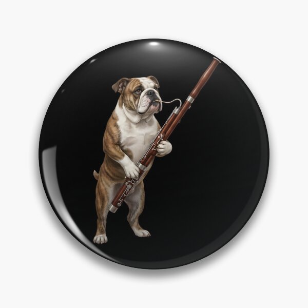 Item preview, Bulldog Playing Bassoon Player Bassoonist Dog Lover designed and sold by TerryConnells.