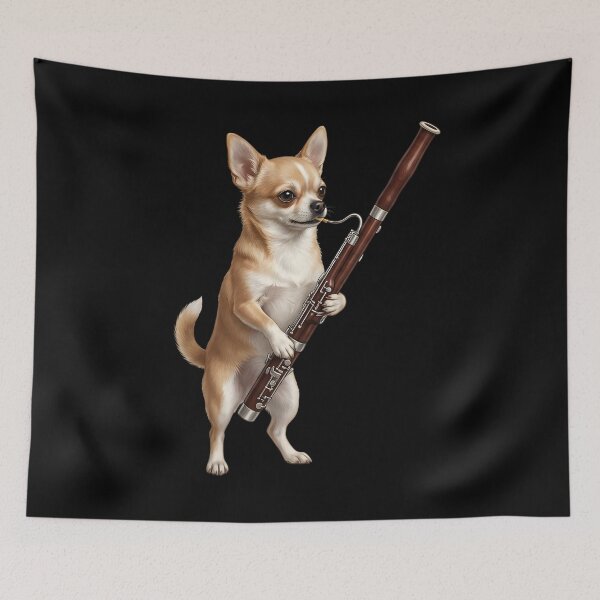 Item preview, Chihuahua Playing Bassoon Player Bassoonist Dog Lover designed and sold by TerryConnells.