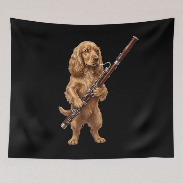 Item preview, Cocker Spaniel Playing Bassoon Player Bassoonist Dog Lover designed and sold by TerryConnells.