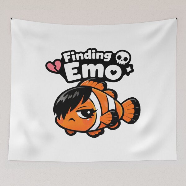 Item preview, Finding Emo Kawaii Vector Fish Parody designed and sold by SketchOnScreen.