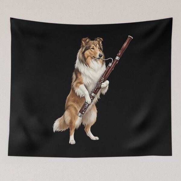 Item preview, Collie Playing Bassoon Player Bassoonist Dog Lover designed and sold by TerryConnells.