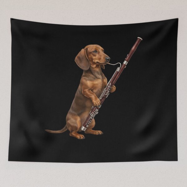 Item preview, Dachshund Playing Bassoon Player Bassoonist Dog Lover designed and sold by TerryConnells.