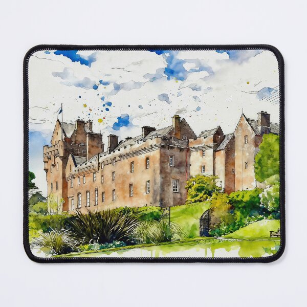 Item preview, Watercolour illustration of Brodick Castle, Isle of Arran, Scotland designed and sold by davidelder.