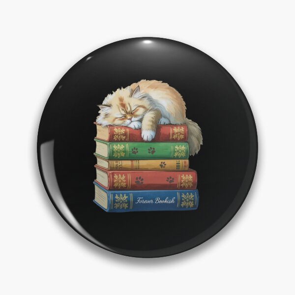 Item preview, Forever Bookish Sleeping Cat on Books | Vintage Bookworm Cat Lover Reader Gift designed and sold by tamdevo1.
