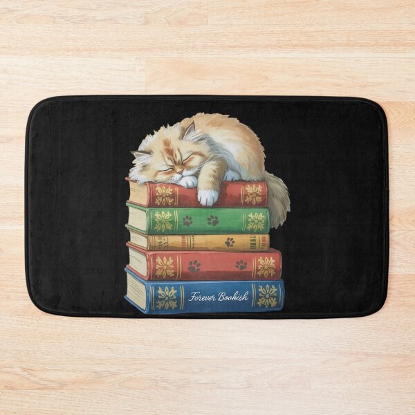 Item preview, Forever Bookish Sleeping Cat on Books | Vintage Bookworm Cat Lover Reader Gift designed and sold by Cute & Sassy Custom Gifting Boutiques.