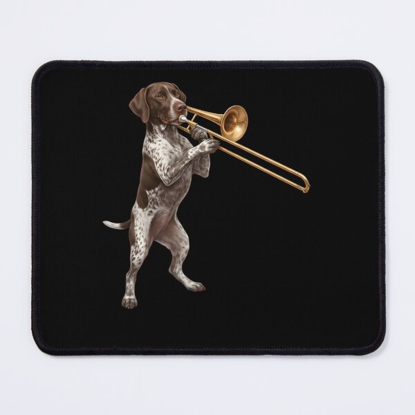 Item preview, German Shorthaired Pointer Playing Trombone Player Trombonist Dog Lover designed and sold by DoodleTortle.