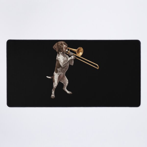 Item preview, German Shorthaired Pointer Playing Trombone Player Trombonist Dog Lover designed and sold by DoodleTortle.