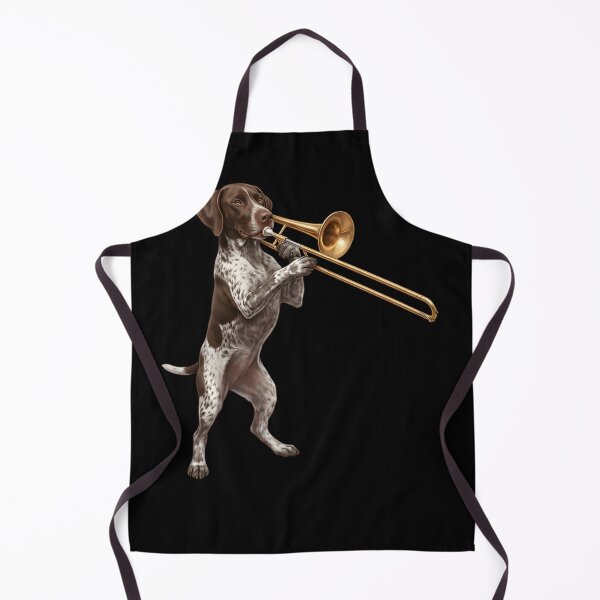 Item preview, German Shorthaired Pointer Playing Trombone Player Trombonist Dog Lover designed and sold by DoodleTortle.