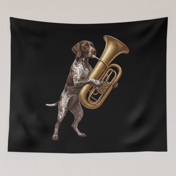 Item preview, German Shorthaired Pointer Playing Tuba Player Tubaist Dog Lover designed and sold by DoodleTortle.