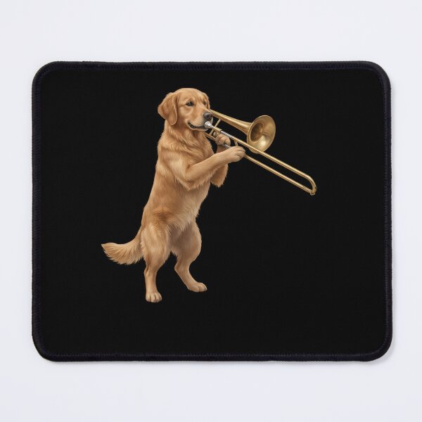Item preview, Golden Retriever Playing Trombone Player Trombonist Dog Lover designed and sold by DoodleTortle.