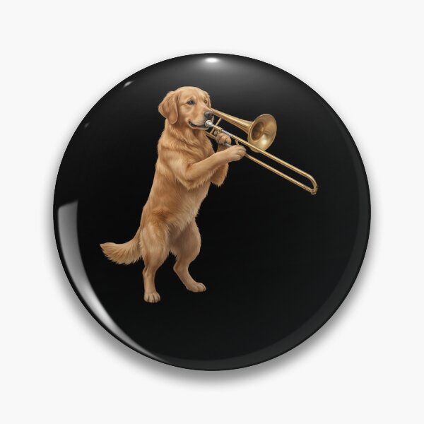 Item preview, Golden Retriever Playing Trombone Player Trombonist Dog Lover designed and sold by DoodleTortle.
