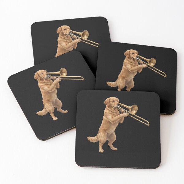 Item preview, Golden Retriever Playing Trombone Player Trombonist Dog Lover designed and sold by DoodleTortle.