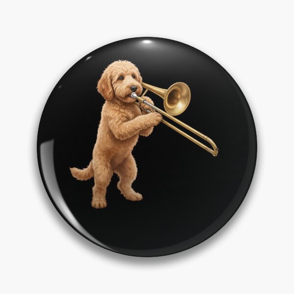 Item preview, Goldendoodle Playing Trombone Player Trombonist Dog Lover designed and sold by DoodleTortle.