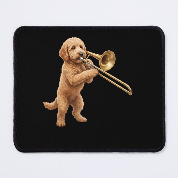 Item preview, Goldendoodle Playing Trombone Player Trombonist Dog Lover designed and sold by DoodleTortle.