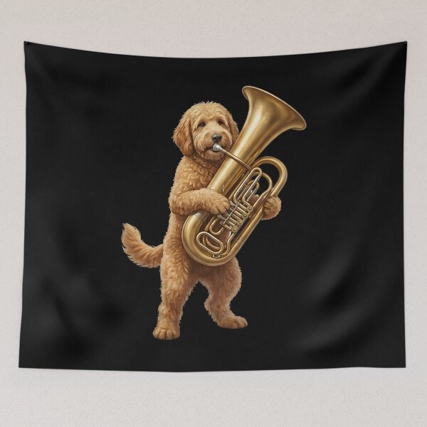 Item preview, Goldendoodle Playing Tuba Player Tubaist Dog Lover designed and sold by DoodleTortle.