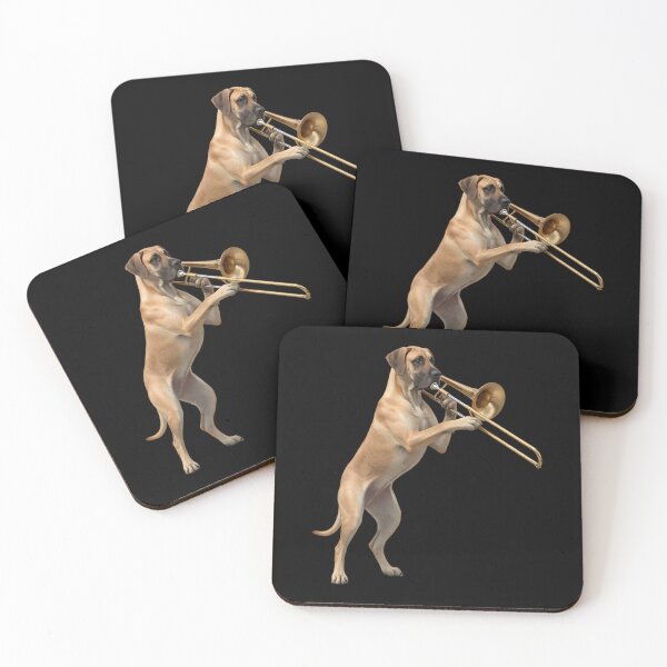 Item preview, Great Dane Playing Trombone Player Trombonist Dog Lover designed and sold by DoodleTortle.