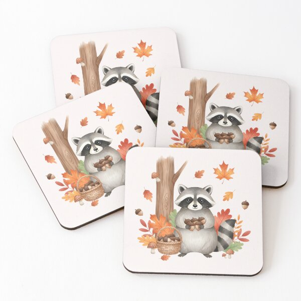 Item preview, Cute Raccoon with Acorns designed and sold by naragon4289.