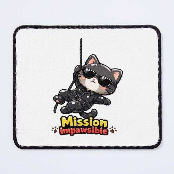 Item preview, Mission Impawsible Kawaii Vector Cat Parody designed and sold by SketchOnScreen.