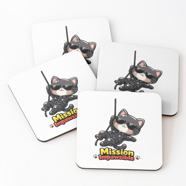 Item preview, Mission Impawsible Kawaii Vector Cat Parody designed and sold by SketchOnScreen.