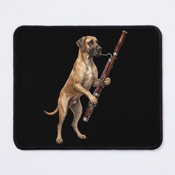 Item preview, Great Dane Playing Bassoon Player Bassoonist Dog Lover designed and sold by TerryConnells.