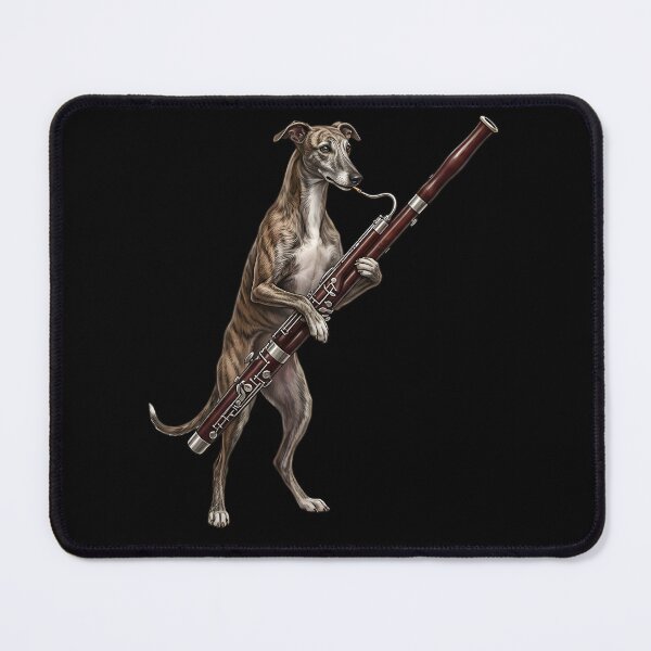 Item preview, Greyhound Playing Bassoon Player Bassoonist Dog Lover designed and sold by TerryConnells.
