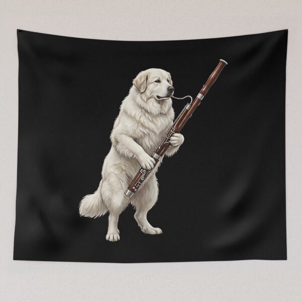 Item preview, Great Pyrenees Playing Bassoon Player Bassoonist Dog Lover designed and sold by TerryConnells.