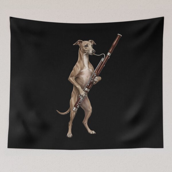 Item preview, Italian Greyhound Playing Bassoon Player Bassoonist Dog Lover designed and sold by TerryConnells.