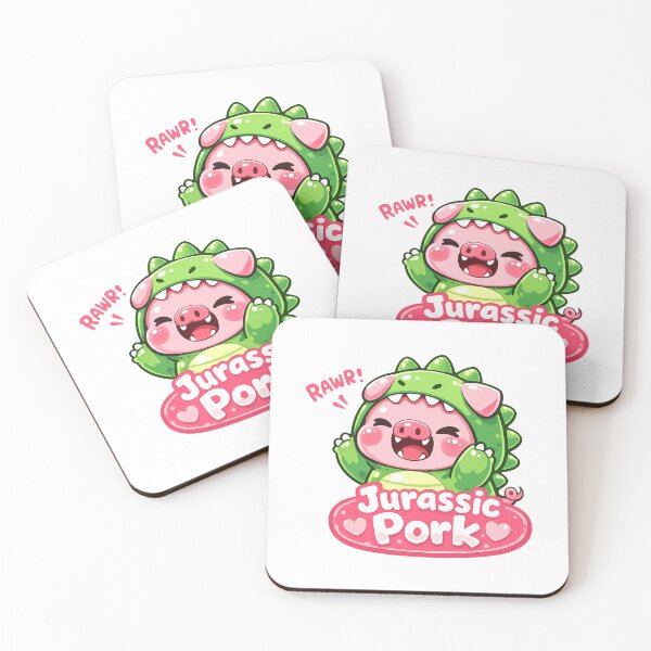 Item preview, Jurassic Pork Kawaii Vector Pig Parody designed and sold by SketchOnScreen.
