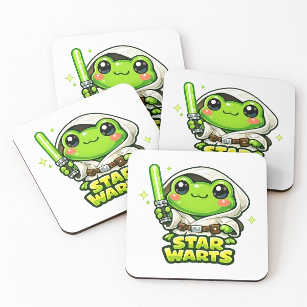 Item preview, Star Warts Kawaii Vector Frog Jedi Parody designed and sold by SketchOnScreen.