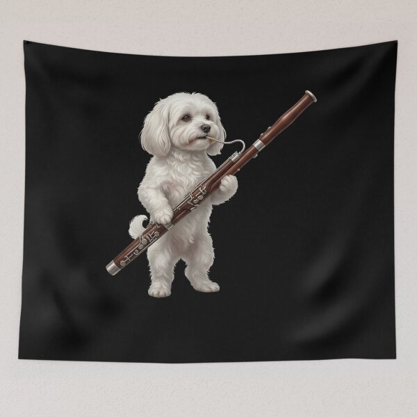 Item preview, Maltese Playing Bassoon Player Bassoonist Dog Lover designed and sold by TerryConnells.