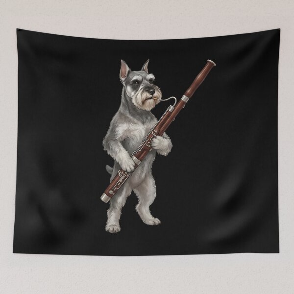 Item preview, Miniature Schnauzer Playing Bassoon Player Bassoonist Dog Lover designed and sold by TerryConnells.
