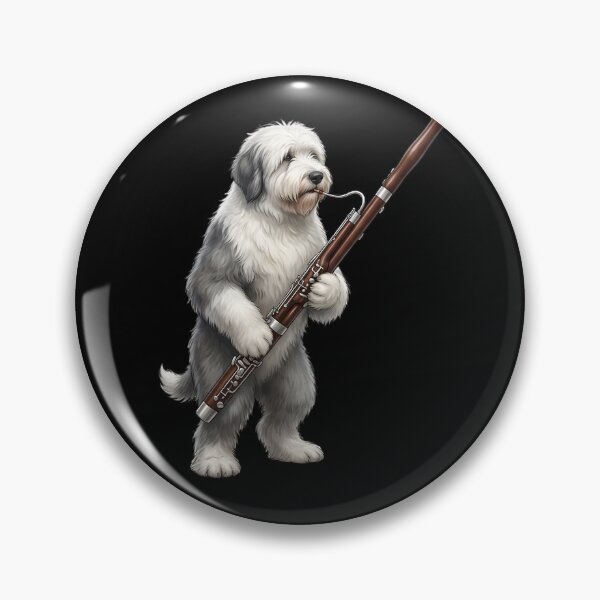 Item preview, Old English Sheepdog Playing Bassoon Player Bassoonist Dog Lover designed and sold by TerryConnells.