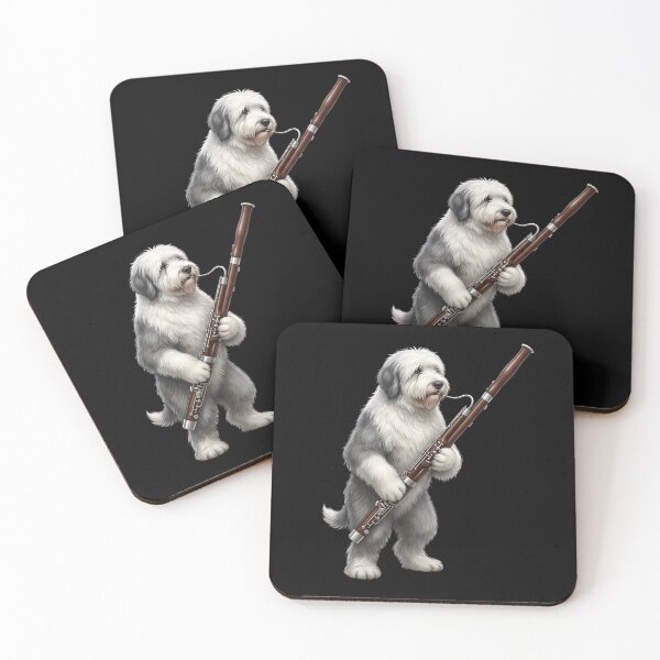 Item preview, Old English Sheepdog Playing Bassoon Player Bassoonist Dog Lover designed and sold by TerryConnells.