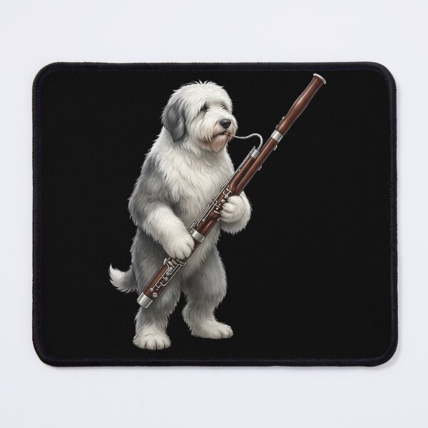 Item preview, Old English Sheepdog Playing Bassoon Player Bassoonist Dog Lover designed and sold by TerryConnells.