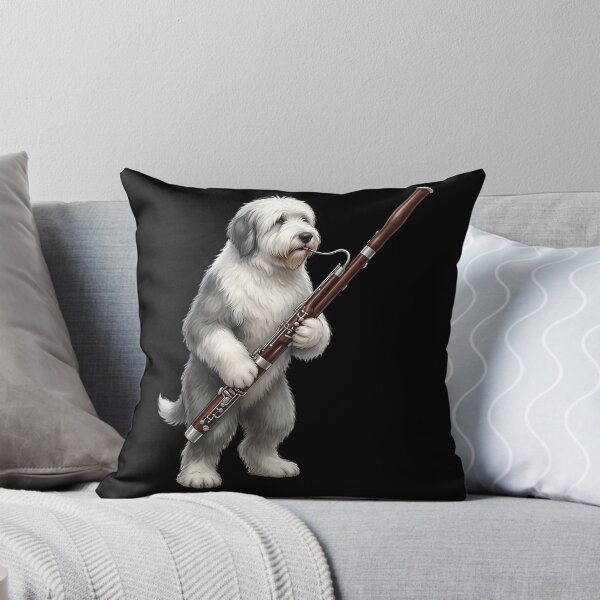 Item preview, Old English Sheepdog Playing Bassoon Player Bassoonist Dog Lover designed and sold by TerryConnells.