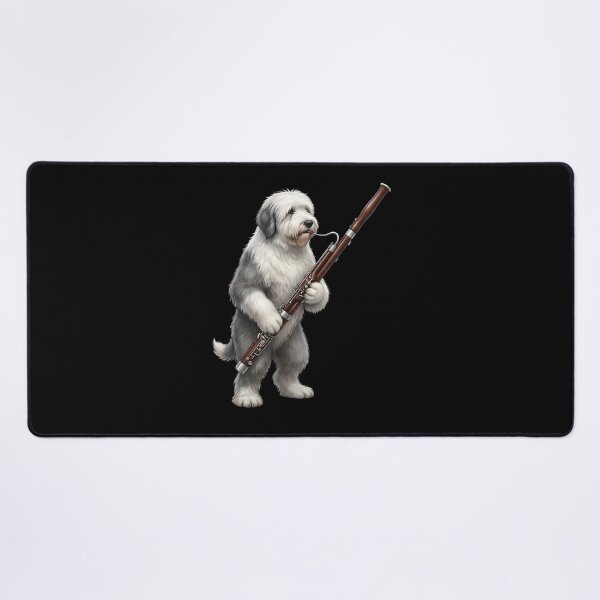 Item preview, Old English Sheepdog Playing Bassoon Player Bassoonist Dog Lover designed and sold by TerryConnells.