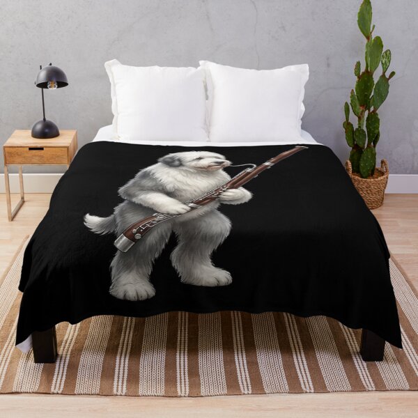 Item preview, Old English Sheepdog Playing Bassoon Player Bassoonist Dog Lover designed and sold by TerryConnells.