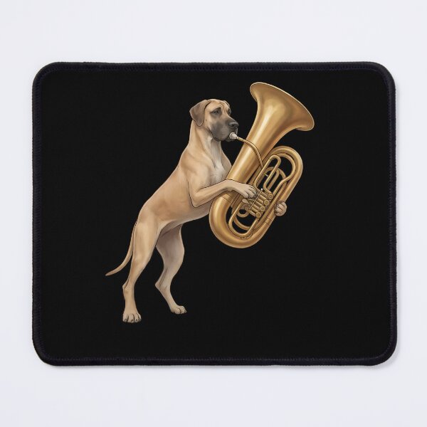 Item preview, Great Dane Playing Tuba Player Tubaist Dog Lover designed and sold by DoodleTortle.
