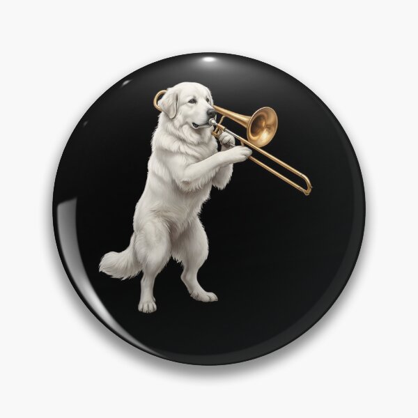 Item preview, Great Pyrenees Playing Trombone Player Trombonist Dog Lover designed and sold by DoodleTortle.