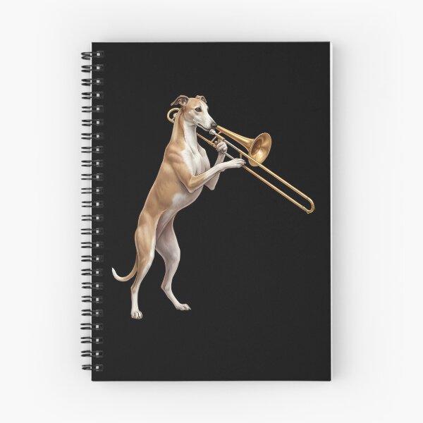 Item preview, Greyhound Playing Trombone Player Trombonist Dog Lover designed and sold by DoodleTortle.