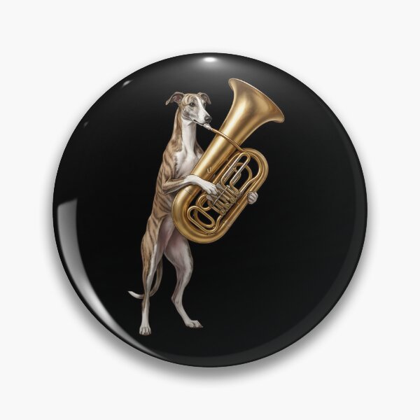 Item preview, Greyhound Playing Tuba Player Tubaist Dog Lover designed and sold by DoodleTortle.