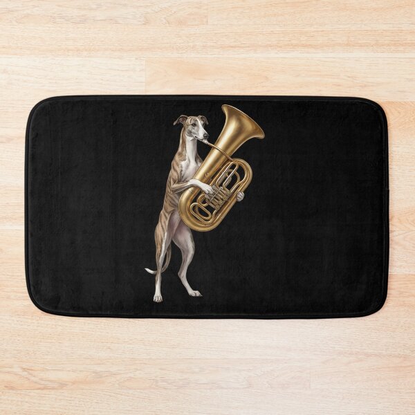 Item preview, Greyhound Playing Tuba Player Tubaist Dog Lover designed and sold by DoodleTortle.