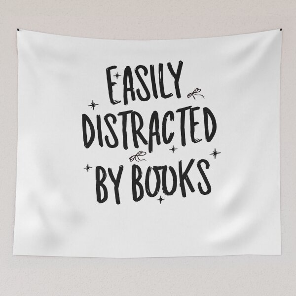 Item preview, Easily Distracted By Books designed and sold by krystalRomanart.