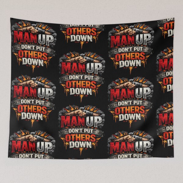 Item preview, Man Up Don’t Put Others Down Boxing Motivation Design designed and sold by TeeTimeTreasure.